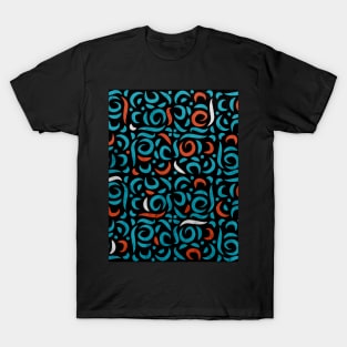 Arabic Organic Pattern Black T-Shirt